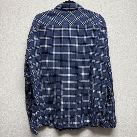 Rails Lennox Flannel Shirt XXL Blue Smoke Alloy Plaid Button Up Menswear - Picture 4 of 5